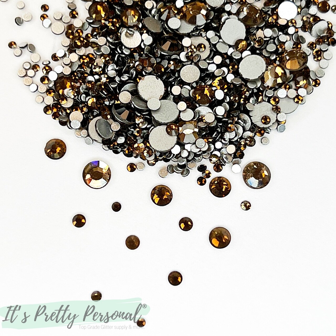 Mix #40- "Chocolate Brown"- Glass Rhinestones (~2880 stones per bag! SS3-SS20 mix)